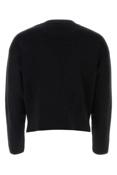 Shop Ami Alexandre Mattiussi Ami Unisex Black Stretch Cotton Blend Sweater