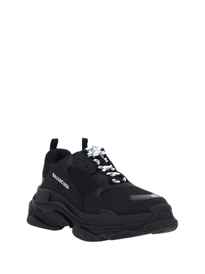 Shop Balenciaga Men Triple S Sneakers In Black