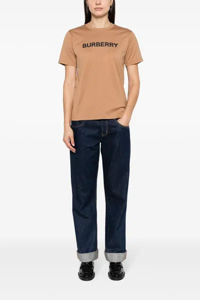 Shop Burberry Women 'margot' T-shirt In Cream