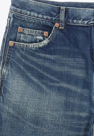 Shop Saint Laurent 70's Bootcut Jeans In Blue
