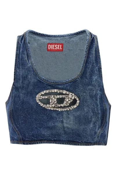 Shop Diesel Women 'de-top Fse' Top In Blue