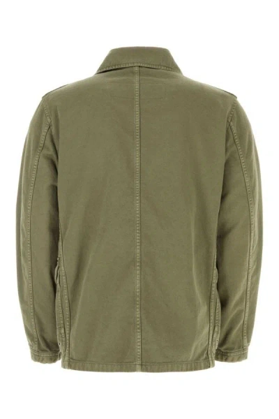 Shop Fay Man Green Denim Jacket