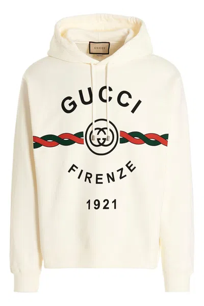 Shop Gucci Men ' Firenze 1921' Hoodie In White