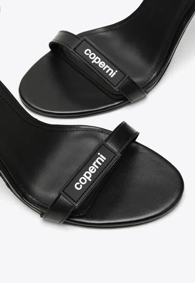 Shop Coperni 95 Logo Strap Leather Sandals In Black