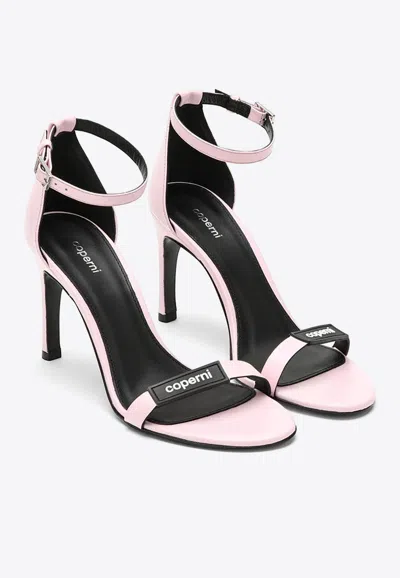 Shop Coperni 95 Logo Strap Leather Sandals In Pink