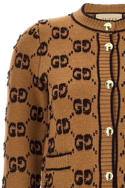 Shop Gucci Women Gg Tweed Bouclè Cardigan In Cream