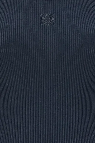 Shop Loewe Women Logo Embroidery Tank Top In Blue