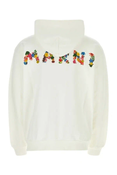 Shop Marni Man White Cotton Sweatshirt