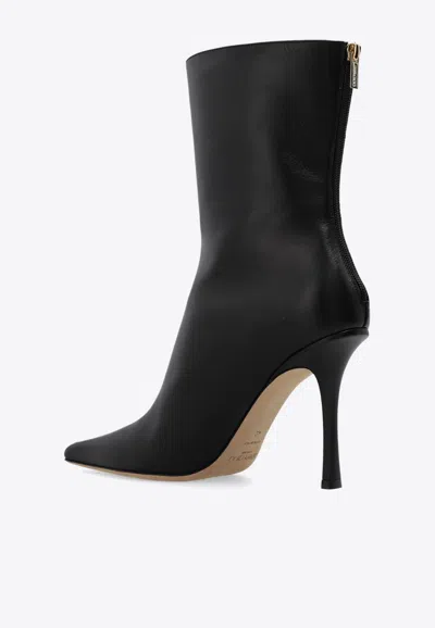 Shop Jimmy Choo Agathe 100 Ankle Boots In Calf Leather In Black