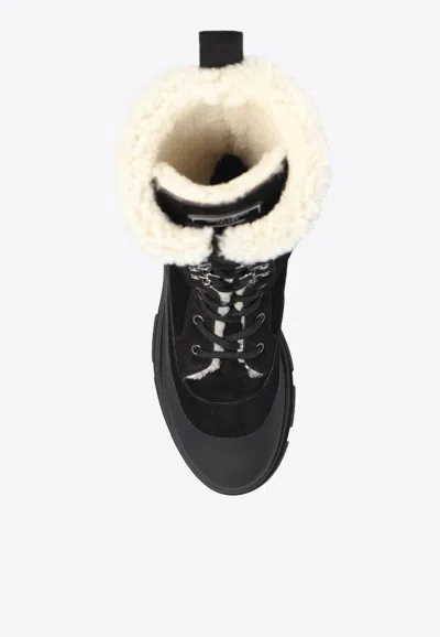 Shop Jimmy Choo Aldea Lace-up Snow Boots In Black