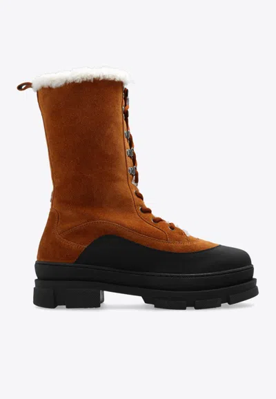 Shop Jimmy Choo Aldea Lace-up Snow Boots In Brown