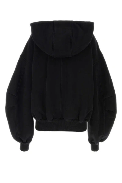 Shop Attico The  Woman Black Cotton Oversize Sweatshirt