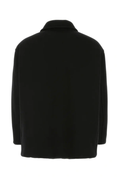 Shop Valentino Garavani Man Black Wool Blend Coat