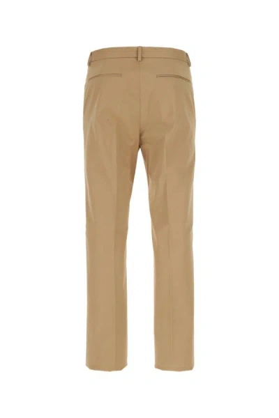 Shop Valentino Garavani Man Camel Stretch Cotton Pant In Brown