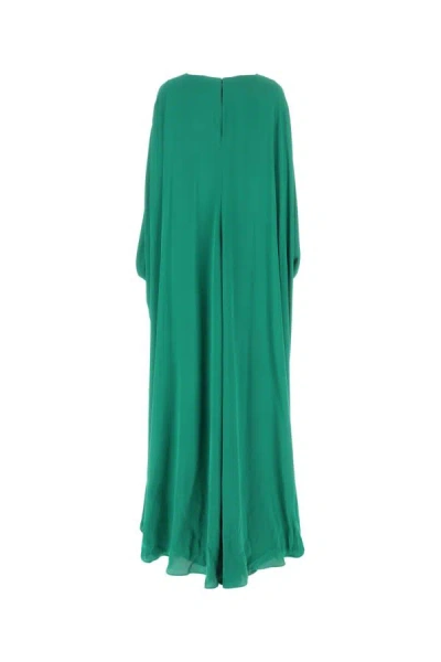 Shop Valentino Garavani Woman Grass Green Crepe Long Dress
