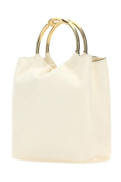 Shop Valentino Garavani Woman Ivory Leather Bucket Bag In White