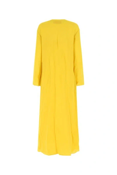 Shop Valentino Garavani Woman Yellow Crepe Kaftan Dress