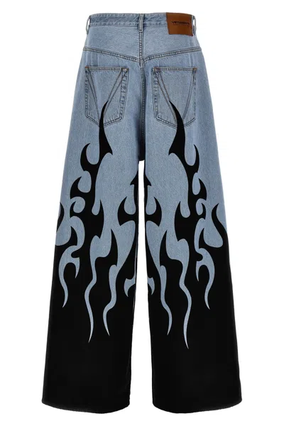 Shop Vetements Women 'fire Big Shape' Jeans In Multicolor