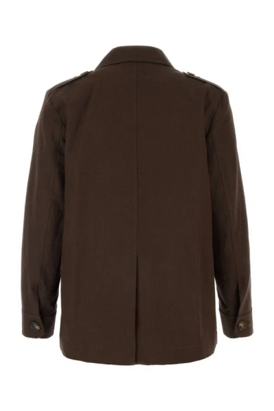 Shop Weekend Max Mara Woman Brown Cotton Blend Bacca Jacket