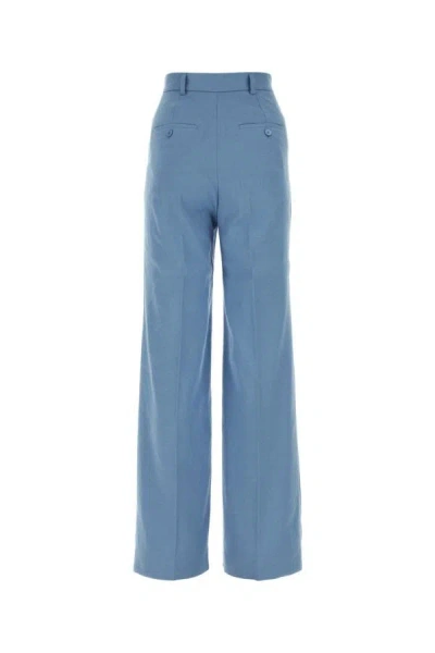Shop Weekend Max Mara Woman Cerulean Blue Linen Blend Grazia Pant