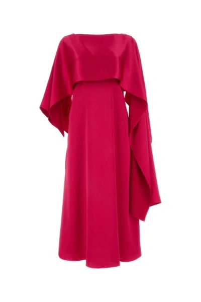 Shop Weekend Max Mara Woman Fuchsia Satin Gambero Dress In Pink