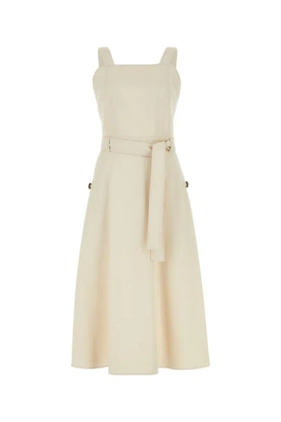 Shop Weekend Max Mara Woman Ivory Cotton Affari1234 Dress In White