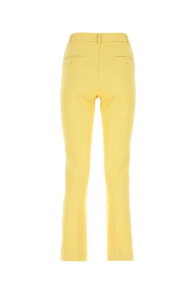 Shop Weekend Max Mara Woman Yellow Cotton Blend Basco Pant