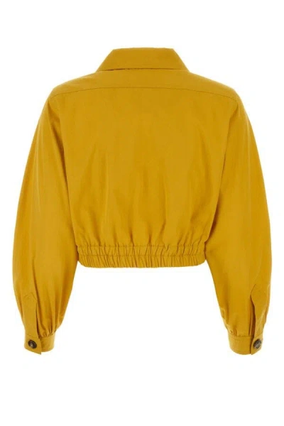Shop Weekend Max Mara Woman Yellow Cotton Giselle Jacket