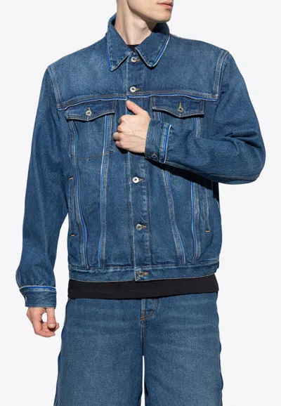 Shop Off-white Arrow Patch Denim Jacket In Blue