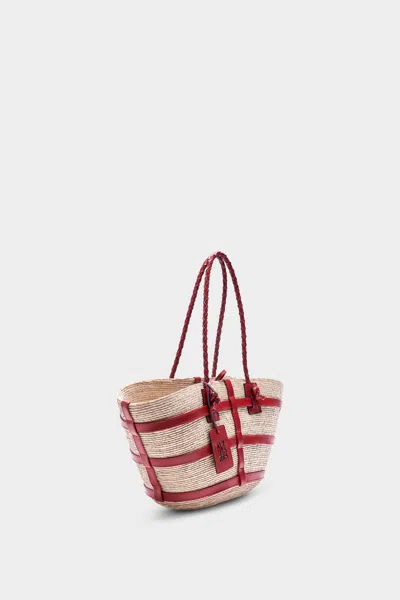 Shop Altuzarra 'watermill' Bag Small In Natural/red