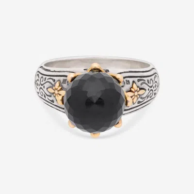 Shop Konstantino Calypso Sterling Silver And 18k Yellow Gold, Onyx Statement Dkj848-120 In Black