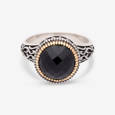 Shop Konstantino Calypso Sterling Silver And 18k Yellow Gold, Onyx And Spinel Statement Dkj847-314 In Black
