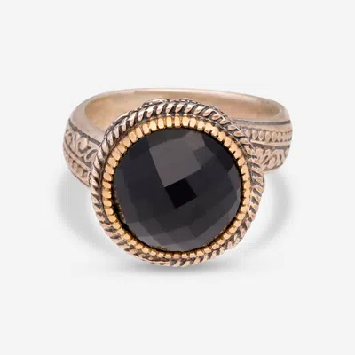 Shop Konstantino Calypso Sterling Silver And 18k Yellow Gold,onyx Ring Dkj844-120 In Black