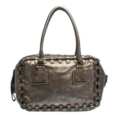 Shop Valentino Leather Studded Satchel In Multi