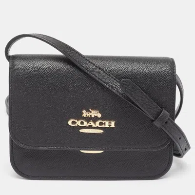 Shop Coach Leather Mini Brynn Crossbody Bag In Black
