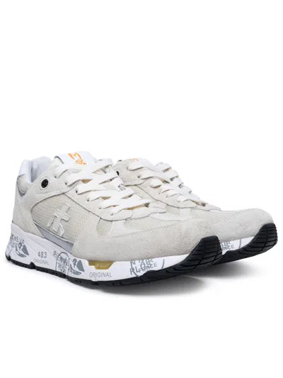 Shop Premiata 'mase' Sneakers In Leather And Cream Fabric