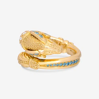 Shop Konstantino Melissa 18k Yellow Gold, Anddiamond Ring Dmk01113-18kt-413 In Blue