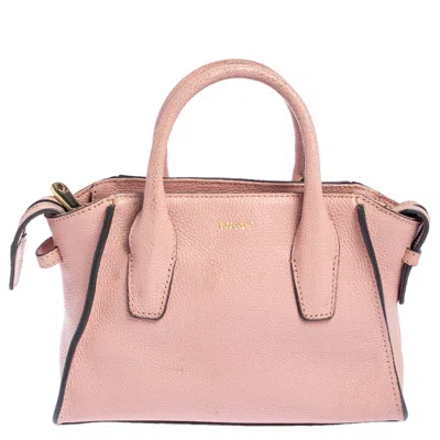 Shop Dkny Leather Chelsea Satchel In Pink