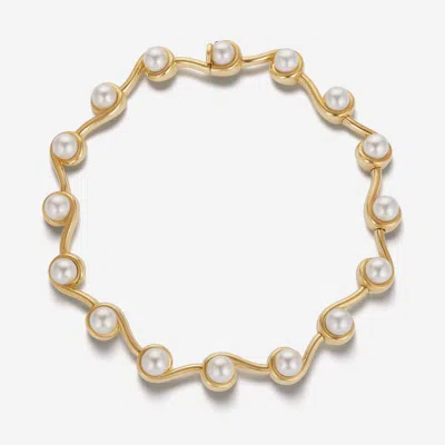 Shop Assael Angela Cummings 18k Yellow Gold, South Sea Cultured Pearl Choker Necklace Acn0096 In Multi
