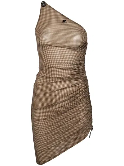 Shop Courrèges Dresses In Brown/white