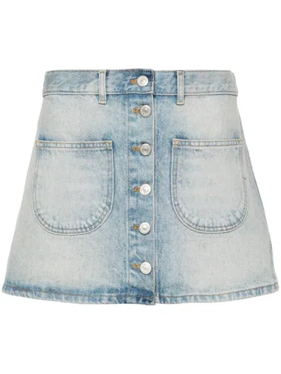 Courrèges Courreges Woman Denim Skirt Blue Size 10 Cotton In Blue