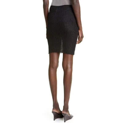 Shop A. Roege Hove Emma Ribbed Knit Metallic Mini Skirt In Black