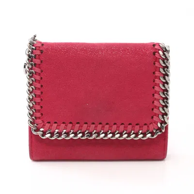 Shop Stella Mccartney Falabella Small Trifold Wallet Fake Leather Red