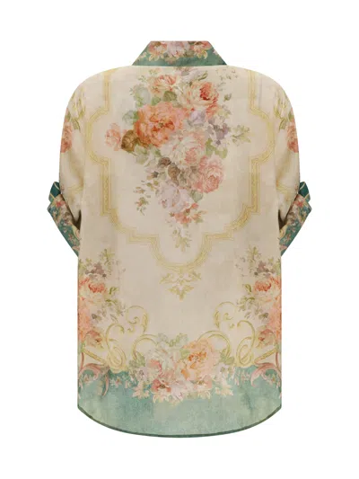 Shop Zimmermann Silk Shirt With Muliticolor Print