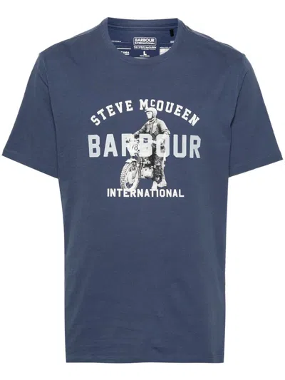 Shop Barbour Speedway T-shirt Clothing In Ny55 Washed Cobalt