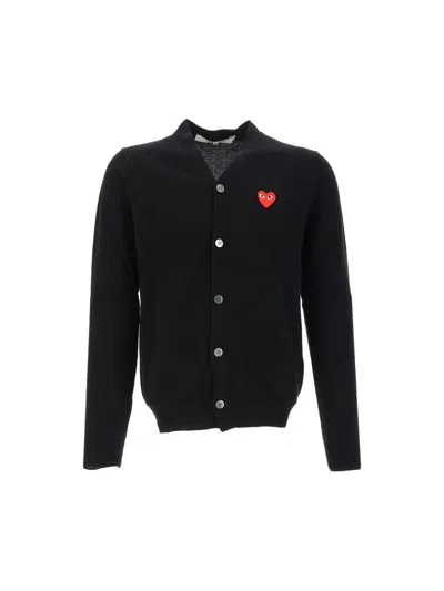 Shop Comme Des Garçons Play Sweaters In Black