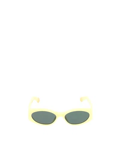 Shop Jacquemus Sunglasses In Pale Yellow