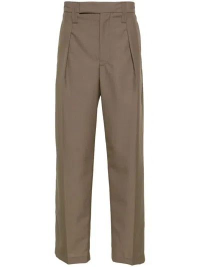 Shop Lemaire Pants In Mu Taupe Melange