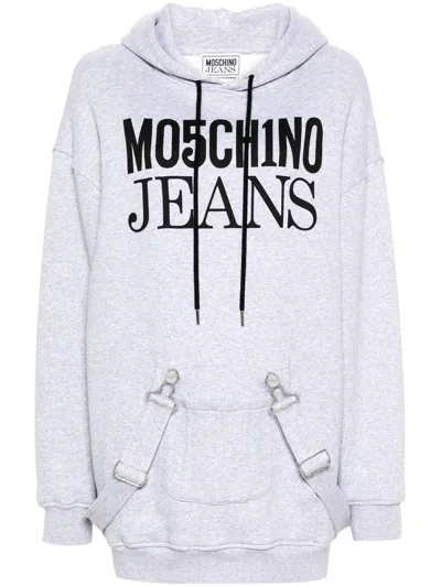 Moschino Jeans Strap-detailed Hooded Minidress In 1488