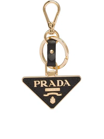 Shop Prada Key Ring In Black